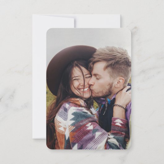 Petite & minimale All-in-One QR-codes Foto bruilof Kaart (Achterkant)