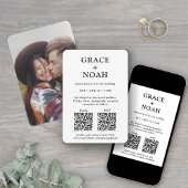 Petite & minimale All-in-One QR-codes Foto bruilof Kaart