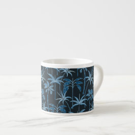 Petite Oasis: Botanische Palm Fijne Lijn Marinebla Espresso Kop