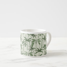 Petite Oasis: Botanische palm fijnlijn salie Espresso Kop