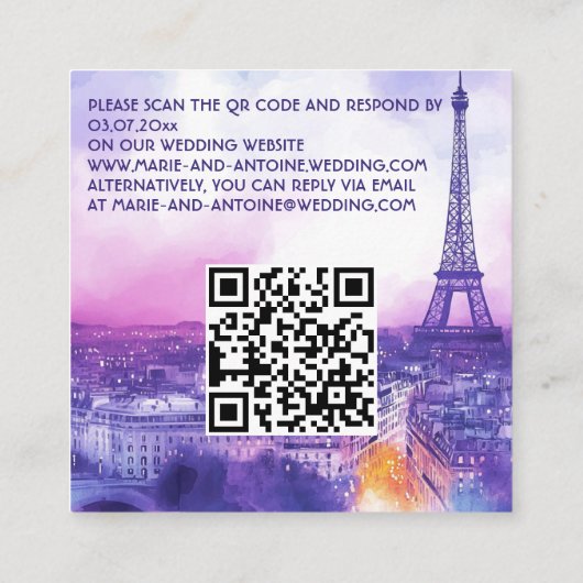 Petite Online Reply Request Amour Éternel Informatiekaartje (Achterkant)