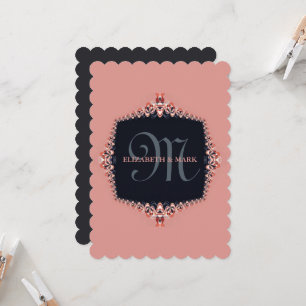 Petite Orchid Pink Monogram Weddenschap Kaart