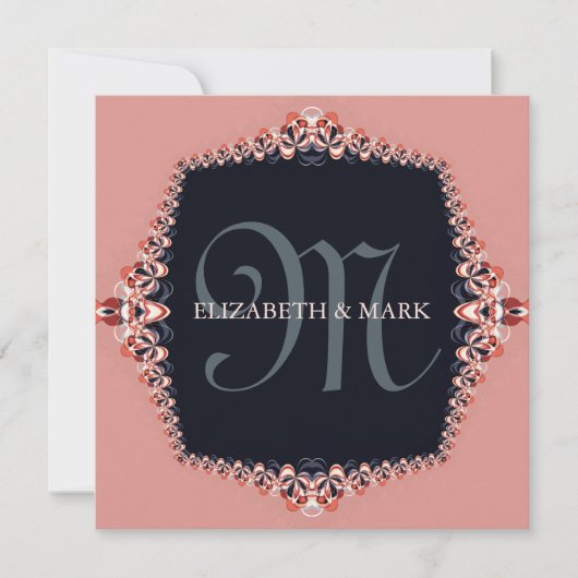 Petite Orchid Pink Monogram Weddenschap Kaart (Voorkant)