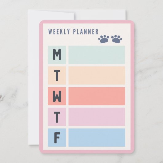 Petite Panda's Weekly Blossom Planner (Achterkant)