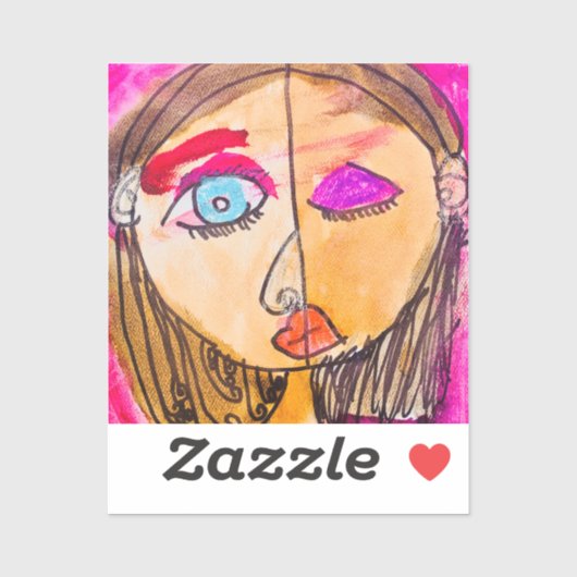 Petite Picasso Self Portret Small Sticker (Vel)