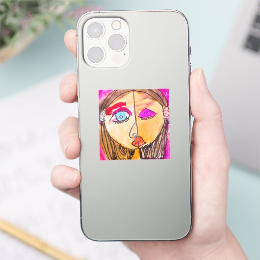 Petite Picasso Self Portret Small Sticker (Telefoon)