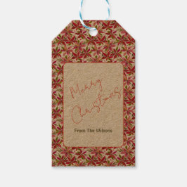 Petite Poinsettia Personalized Holiday Gift Labels Cadeaulabel