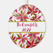 Petite Poinsettias  keramisch siermiddel Ornament (Links)