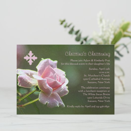 Petite Roos Kaart (Staand voorkant)