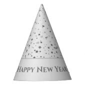 Petite Silver Stars Happy New Year Party Pet Feesthoedjes (Voorkant)