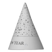 Petite Silver Stars Happy New Year Party Pet Feesthoedjes (Rechts)