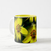 Petite Sunbloemen, gepersonaliseerd Tweekleurige Koffiemok (Voorkant links)