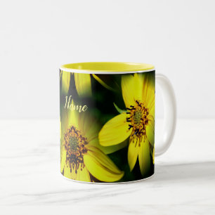 Petite Sunbloemen, gepersonaliseerd Tweekleurige Koffiemok