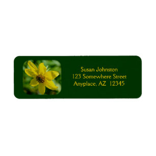 Petite Sunflower Floral Adres Etiket