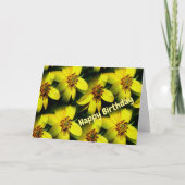 Petite Sunflower Floral Birthday Kaart (Voorkant)