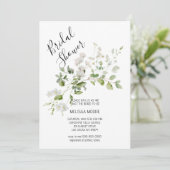 Petite White Floral Bridal Shower Kaart (Staand voorkant)