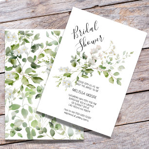 Petite White Floral Bridal Shower Kaart