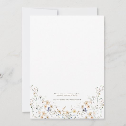 Petite Wildflower boog bruiloft uitnodiging (Achterkant)