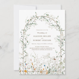 Petite Wildflower boog bruiloft uitnodiging