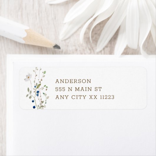 Petite Wildflower bruiloft retouradres Etiket (Insitu)