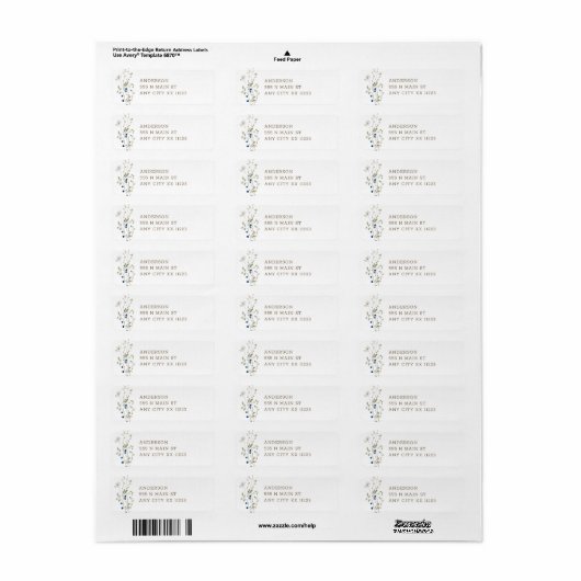 Petite Wildflower bruiloft retouradres Etiket (Full Sheet)