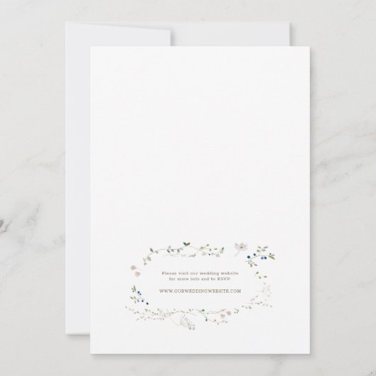 Petite Wildflower bruiloft uitnodiging (Achterkant)