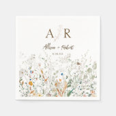Petite Wildflower Monogram bruiloft Servet (Voorkant)