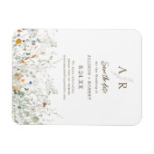 Petite Wildflower Monogram Sla de datum op Magneet (Horizontaal)