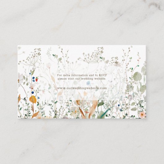 Petite Wildflower RSVP bruiloft website bijlage (Voorkant)