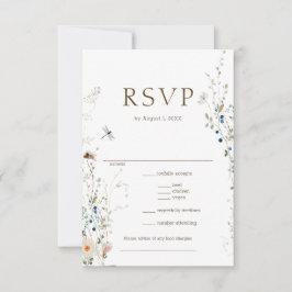 Petite Wildflower Trouwmaaltijd keuze RSVP Kaartje
