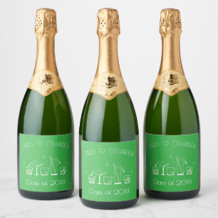 Petitie Cocktail Afstudeerfeest Groene Bar Menu Sparkling Wijnetiket
