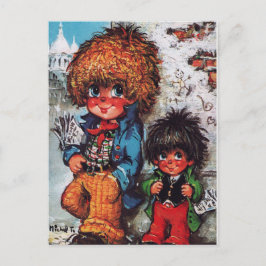 Petits Poulbots journaux Briefkaart