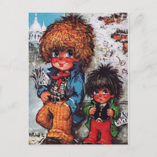 Petits Poulbots journaux Briefkaart (Voorkant)