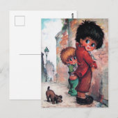 Petits Poulbots pipi Briefkaart (Voorkant / Achterkant)