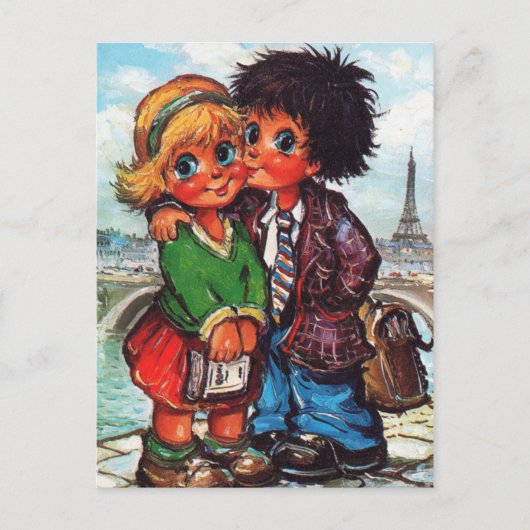 Petits Poulbots quai de Seine Briefkaart (Voorkant)