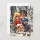 Petits Poulbots sur un banc Briefkaart (Voorkant / Achterkant)