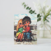 Petits Poulbots sur un banc Briefkaart (Staand voorkant)