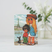Petits Poulbots Tour Eiffel Briefkaart (Staand voorkant)