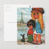 Petits Poulbots Tour Eiffel Briefkaart (Voorkant / Achterkant)