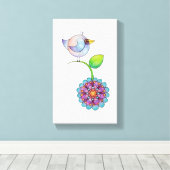 'Petitsa' het vogeldoek Canvas Afdruk (Insitu (Houten vloer))