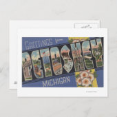 Petoskey, Michigan - Grote letterscènes Briefkaart (Voorkant / Achterkant)