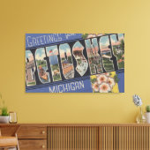 Petoskey, Michigan - Grote letterscènes Canvas Afdruk (Insitu (Woonkamer))