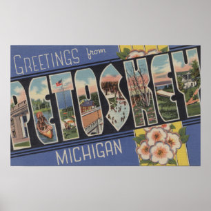 Petoskey, Michigan - Grote letterscènes Poster
