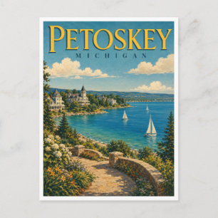 Petoskey Michigan Little Traverse Bay GeoSaga Briefkaart