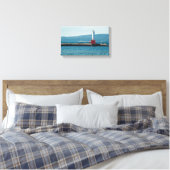 Petoskey Pierhead Lighthouse, Petoskey, Michigan Canvas Afdruk (Insitu (Slaapkamer))
