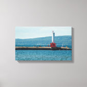 Petoskey Pierhead Lighthouse, Petoskey, Michigan Canvas Afdruk (Voorkant)