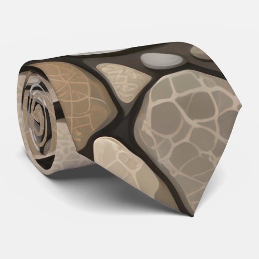 Petoskey Stone Abstract Stropdas (Opgerold)