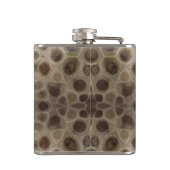 Petoskey Stone, Great Lake State, fossiel patroon Heupfles (Achterkant)