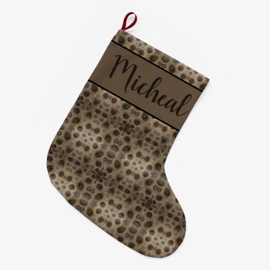 Petoskey Stone Grote Kerstsok (Voorkant (Hangend))