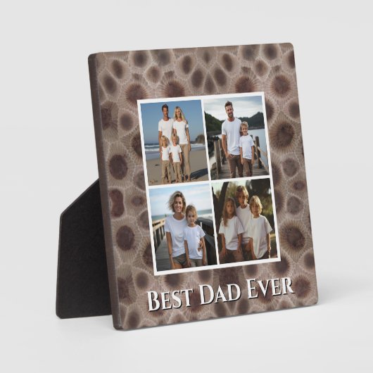 Petoskey Stone Michigan staat steen beste vader oo Fotoplaat (Voorkant)